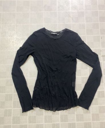 GRIFFIN Paris Black Sheer Long Sleeve Top Size 2