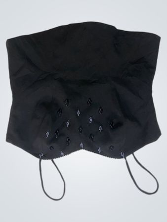 Haut bustier noir orné de perles