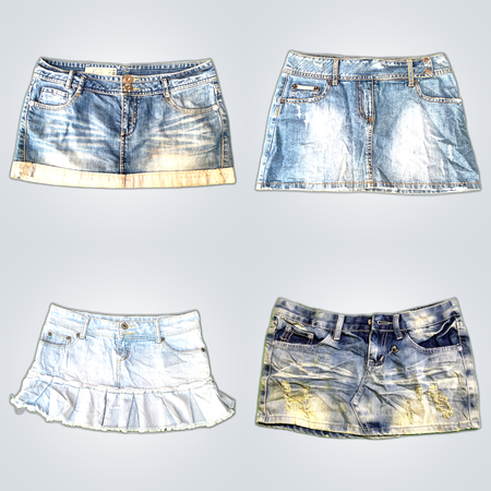 Distressed Denim Mini Skirts