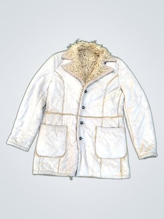 Unbranded Beige Suede Jacket with Fur Trim