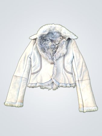 Pinko Fur-Trimmed Suede Jacket