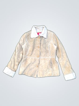 Xhilaration Suede Jacket with Fur Trim