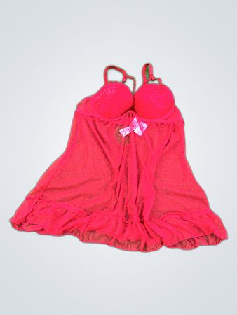 Janina Red Lace Slip Dress