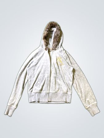 Juicy Couture Gray Velour Zip-Up Hoodie