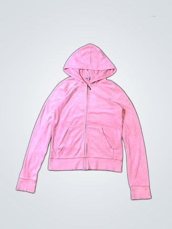 Juicy Couture Pink Velour Zip-Up Hoodie
