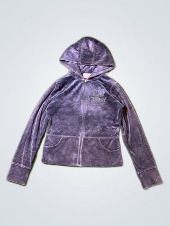 Juicy Couture Purple Velour Hooded Track Jacket