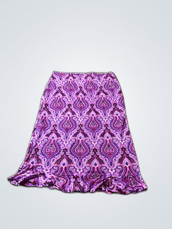 Girly Girl Purple Paisley Midi Skirt