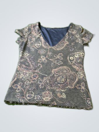 Printed V-Neck Blouse