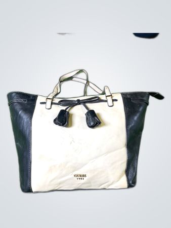 Guess Black and White Tote Handbag