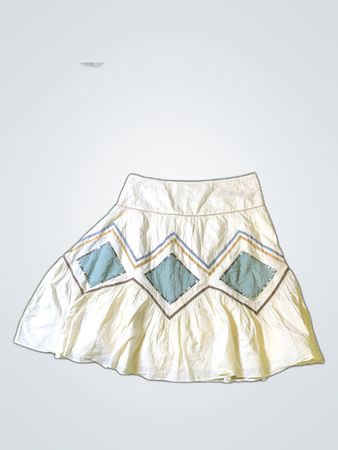 Soft Grey Embroidered Mini Skirt