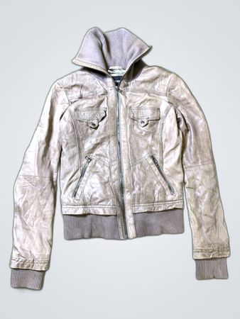 Bershka Leather Jacket with Hood
