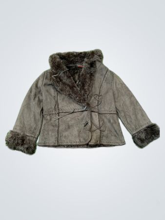 Tiss Suede Fur Trim Jacket