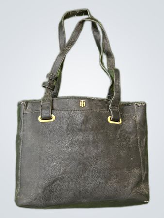Tommy Hilfiger Black Leather Tote Bag