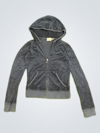 Juicy Couture Black Velour Zip-Up Hoodie