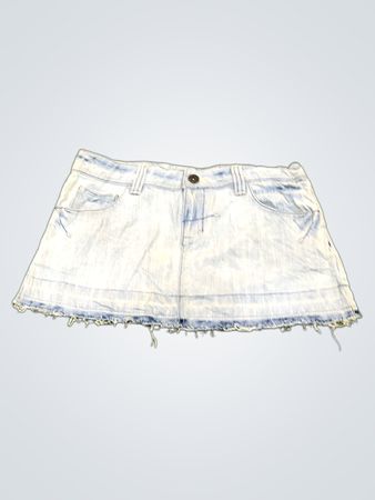 Topshop Frayed Denim Mini Skirt
