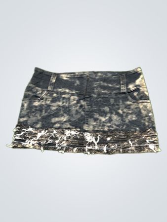 Distressed Denim Skirt