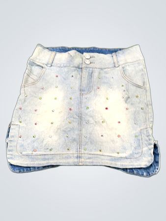 Unbranded Rhinestone Embellished Denim Mini Skirt