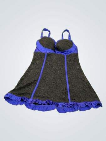 La Senza Black and Blue Lace One-Piece Swimsuit