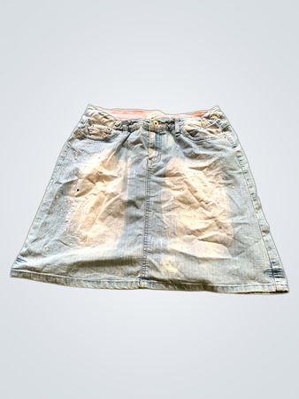 Obiettivo Industria Distressed Denim Mini Skirt