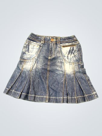 Laura Scott Denim Pleated Skirt