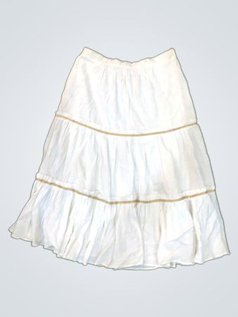 White Skirt with Gold Trim
