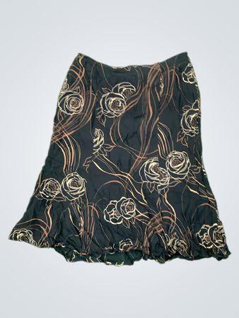 Black Floral Skirt