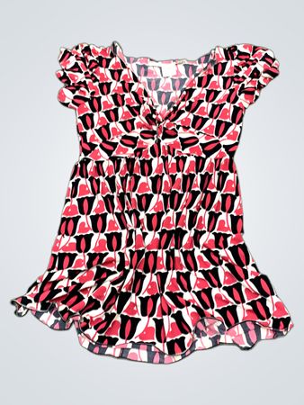 Max Studio Black and Pink Geometric Print Dress