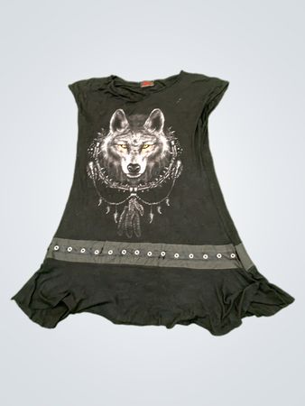 Black Wolf Graphic Dress