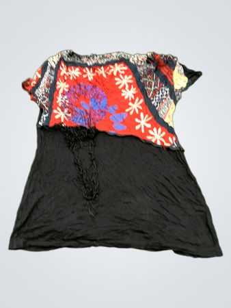 Desigual Black and Red Patchwork T-Shirt Dress