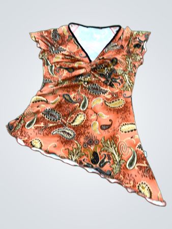 HKR Paisley Print Short-Sleeve Blouse
