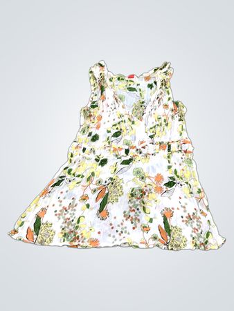 Olive Floral Pattern Dress