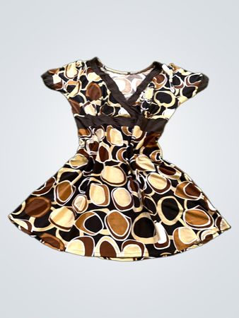 Brown and Beige Patterned Dress
