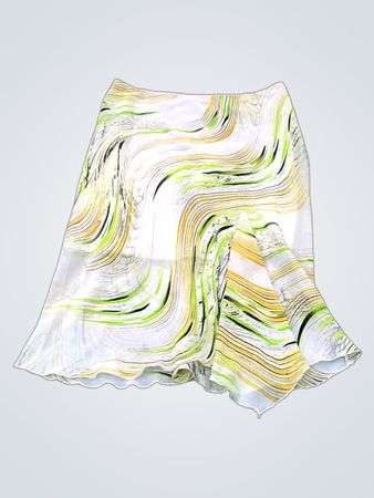 Angie Green Yellow Striped Skirt