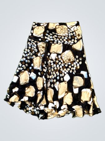 Black and Beige Patterned Skirt