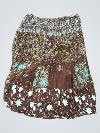 Brown Floral Skirt