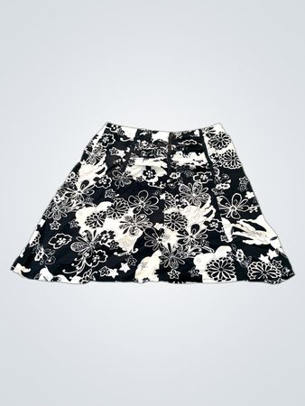 Black and White Floral Skirt