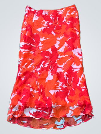 Orange Floral Skirt