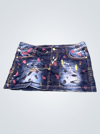 Rodennis Painted Denim Skirt