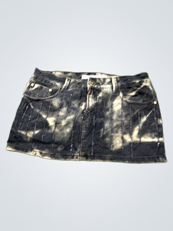VOLATILE Black Tie Dye Denim Skirt