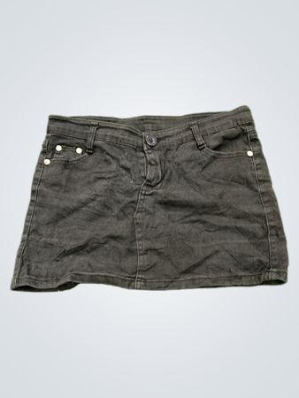 Black Denim Mini Skirt