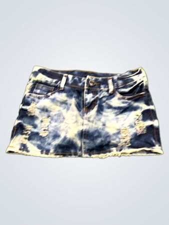 Distressed Denim Skirt
