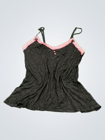 Black Camisole with Pink Trim