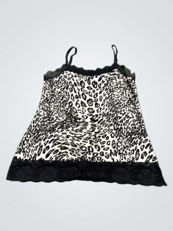 Black and White Leopard Print Chemise