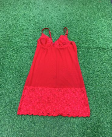 Red Lace Trim Camisole