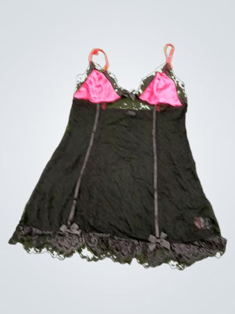 LaSenza Black Chemise with Pink Lining