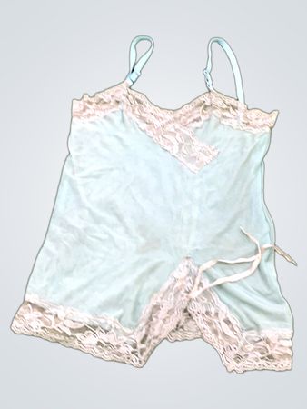 Light Blue Camisole with Lace Trim