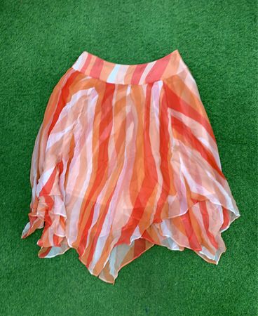 Coldwater Creek Orange Striped Skirt