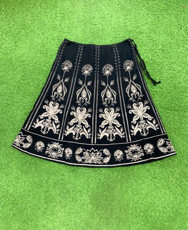 Monsoon Black Embroidered Skirt