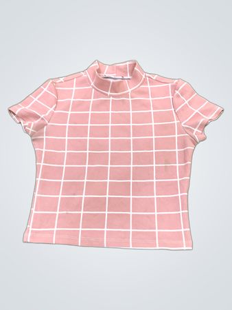Pink Plaid Short Sleeve Shirt
