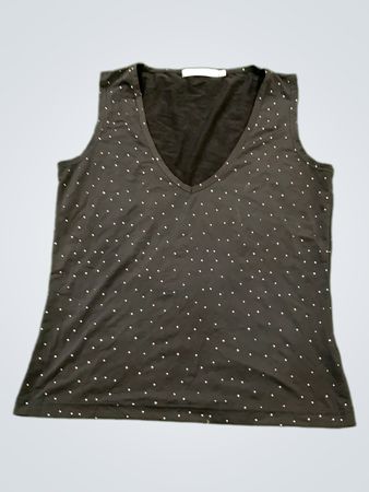 Vila Black Tank Top with White Dots
